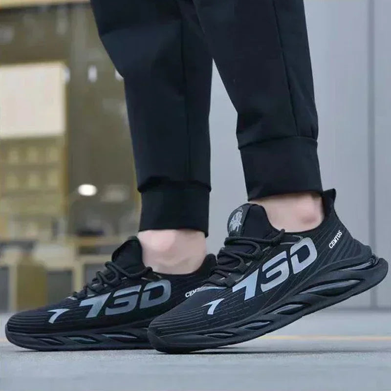 New Summer Men’s Breathable Mesh Running Shoes, Lightweight Sports Sneakers, Trendy Brand