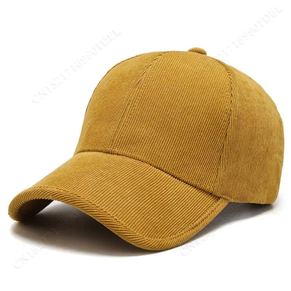 Trendy ArmyGreen Winter Baseball Caps For Men Luxury Women Corduroy Cap Snapback Hip Hop Trucker Hats Casquette Homme