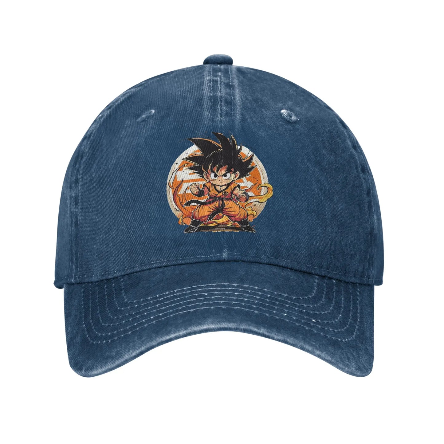 DBZ Little Kakarot Baseball Cap Casual Distressed Cotton Dragon Ball Sun Cap for Men Women Outdoor Adjustable Fit Hats Cap