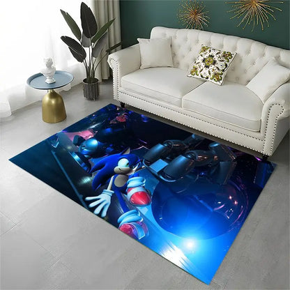 Classic Game S-Sonic Cartoon Non-Slip Area Rug for Living Room,Bedroom,Playroom,Soft Carpet Floor Mat Home Decor Rug Kids Room