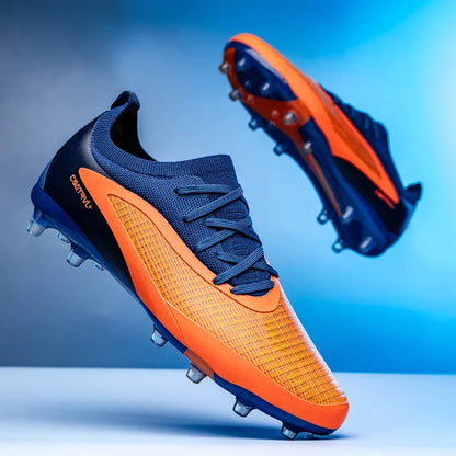Nuove scarpe da calcio da uomo per esterno, traspiranti, antiscivolo, con tacchetti lunghi, per allenamento e partita, comode anche per ragazzi