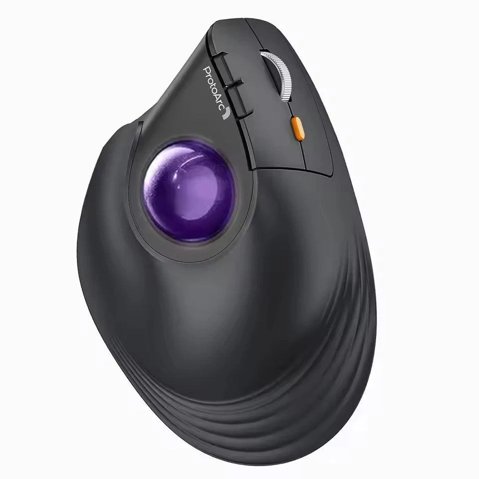 ProtoArc EM05NL Wireless Trackball Mouse Rechargeable Bluetooth Ergonomic Vertical Rollerball Mouse for Computer iPad Mac Windows