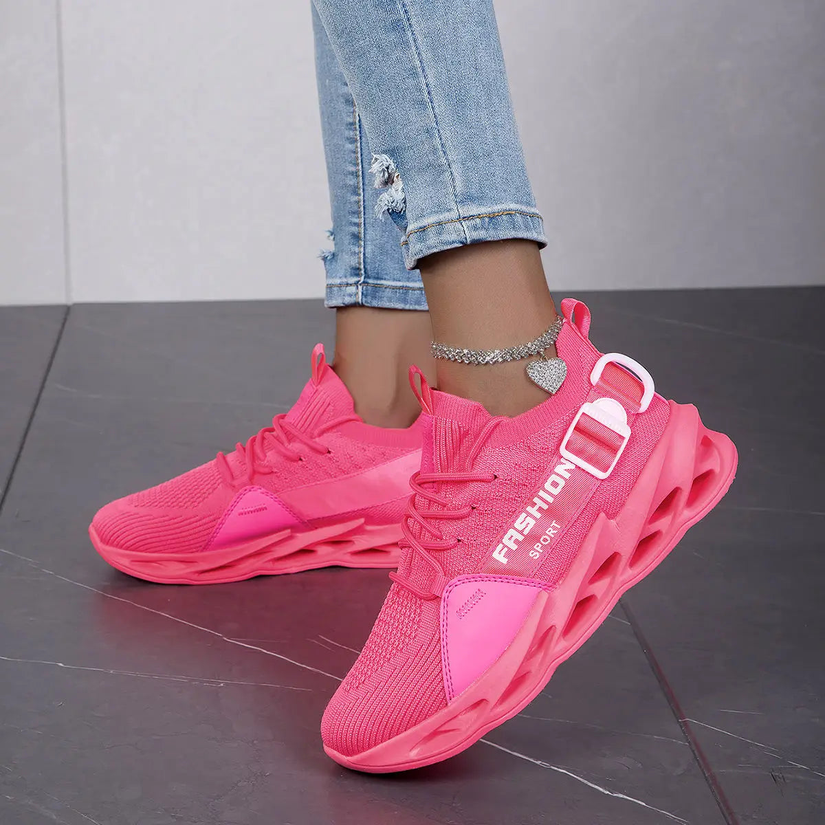 Zapatillas deportivas casual moradas de moda en oferta para mujer y hombre, calzado running con suela tipo blade, talla grande 48, ligeras y transpirables, zapatillas deportivas de malla para hombre