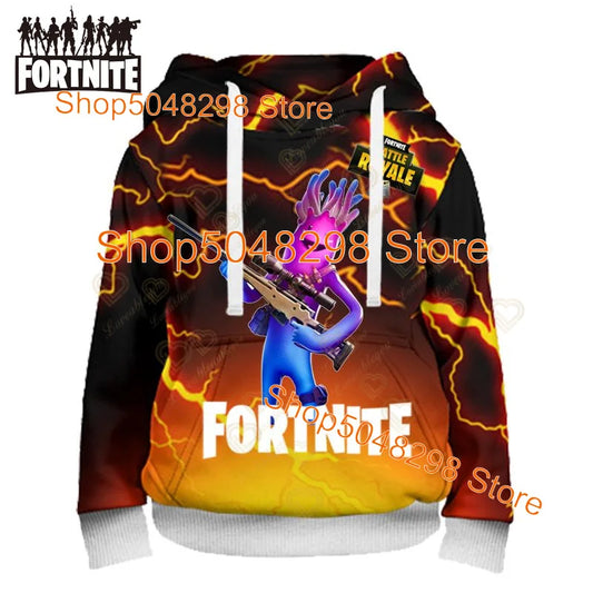 Fortnite Hoodies Pullover Sweatshirt Victory Royale 3D Hoodies Streetwear Hooded Clothes Tops for Kids Birthday Gifts