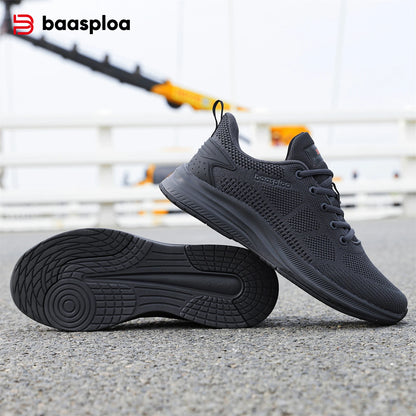Baasploa Men's Running Shoes Brand, Male Designer Mesh Casual Sneakers, Lightweight Lace-Up New Male Outdoor Sports Tennis Shoes