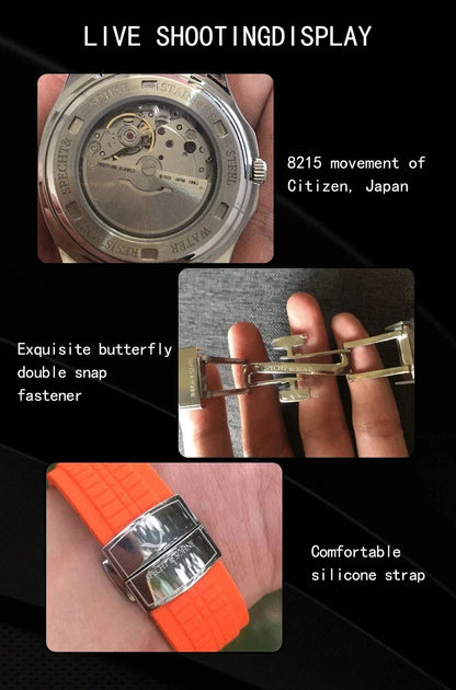 Specht&Sohne 40MM Men's Watches Mechanical Watch Japan Miyota 8215 Movt Rose Gold Stainless Steel Classic 5167 Watch Waterproof