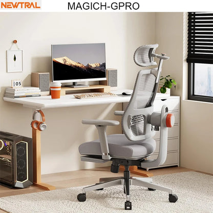 Newtral MAGICH-GPRO Home Office Desk Chair with Footrest, Auto-Following Backrest & Headrest, 4D Armrests, 96°-136° Recline