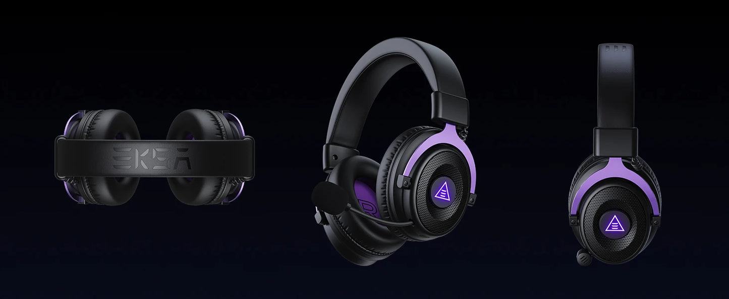 Oneodio EKSA E900 WT 2.4G Wireless Gaming Headset Tri-Mode Over Ear Bluetooth Headphones Gamer With Mic RGB For PC PS4 PS5 80Hr