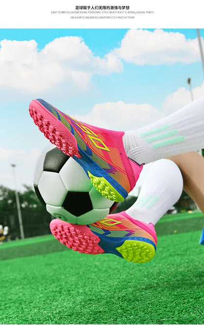 Men Soccer Shoes Cleats FG/TF Professional Original Women Football Boots Society Grass Indoor Training Unisex Non-Slip Sneakers.