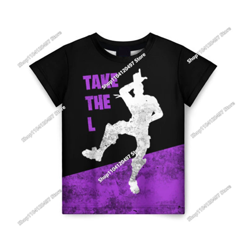 T-shirt 3D natalizia Fortnite, maglietta Battle Royale streetwear per bambini, Victory Game, uomo e donna, T-shirt Harajuku per adolescenti