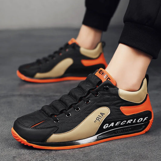 Men's Casual Sports Shoes, Breathable Comfortable Flat Heel, Low Cut Lace-Up Leather, Upgraded Version of the Classic AGAM Shoe