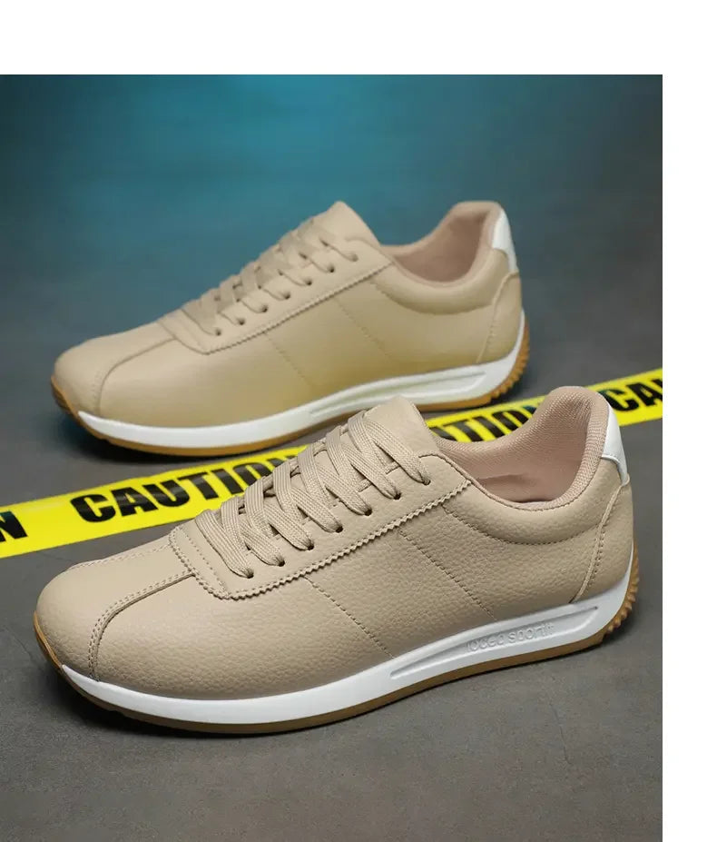 Leisure Running Summer Fashion Anti-Slip Mountaineering PU Leather Sports Shoes, Tennis Trend, Hot Selling Men’s White Flat Shoes
