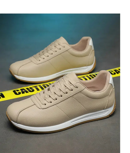 Leisure Running Summer Fashion Anti-Slip Mountaineering PU Leather Sports Shoes, Tennis Trend, Hot Selling Men’s White Flat Shoes