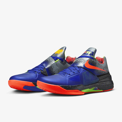 Nike KD 4 NERF genuínos, ténis de basquetebol masculinos de cano baixo, práticos e com amortecimento de impacto, FQ8180-400