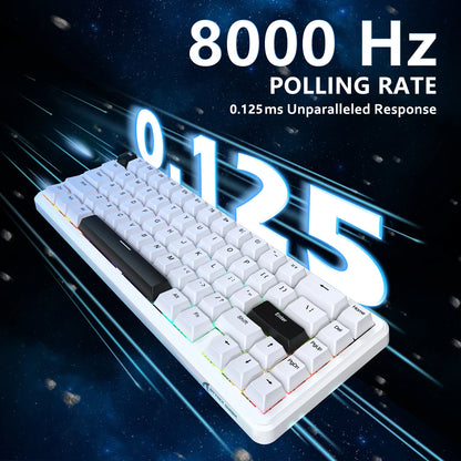 Teclado Gaming com Fios ATTACK SHARK X65 HE com Switches Magnéticos, Rapid Trigger, 65% e Taxa de Polling de 8000 Hz