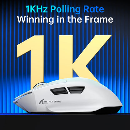 ATTACK SHARK V6 Wireless Gaming Superlight Mouse with RGB Magnetic Charging Dock, PAW3311 Sensor, Macro Gaming Mouse