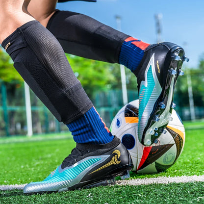 New Men Football Boots Outdoor Sport Boys Long Spikes Non Slip Breathable Match Training Cleats Soccer Shoes Adult Comfortable