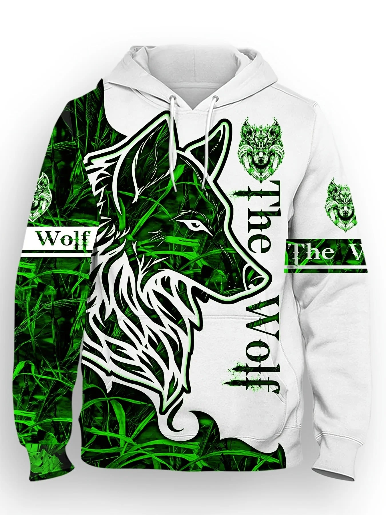 Felpa con cappuccio da uomo per l’autunno, alla moda, personalizzata con stampa lupo, morbida e confortevole, abbigliamento outdoor in stile streetwear