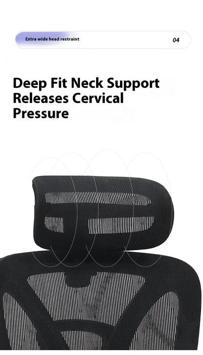 Ergonomic Office Chair Mesh Seat Adjustable Headrest Commercial Chair Footrests Support Comfortable Lumbar Chaise Ergonomique