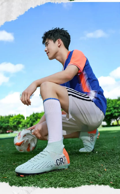 TF Long Stud Training Football Cleats Wear-Resistant Breathable Firm Ground Outdoor Match Training Sports Footwear