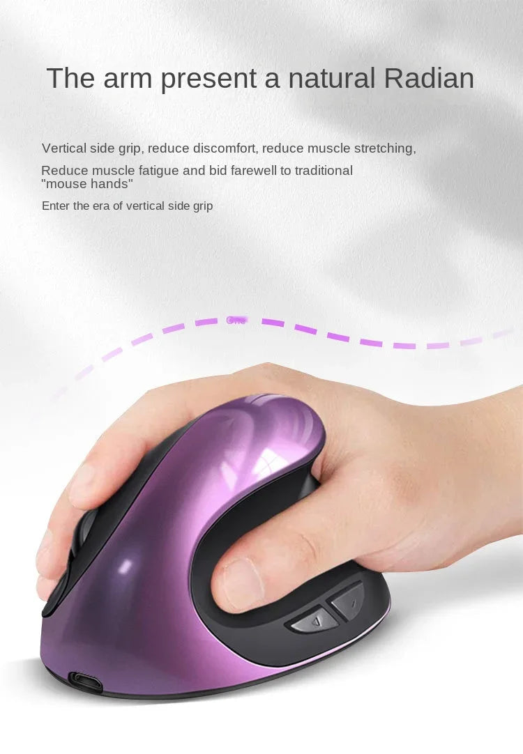 BTS-908 Hot Selling Rechargeable Vertical Mice Ergonomic Wireless Mouse 2.4G USB Receiver 1600 Adjustable DPI 6 Buttons Mouse