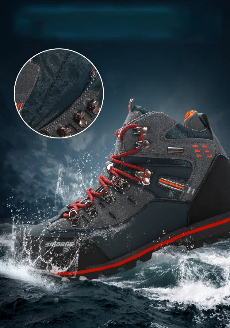Lynjacye Mid-Cut 2025 New Waterproof Hiking Boots Training Shoes Men Sports Outdoor Non-Slip Woodland Hunting Work Shoes