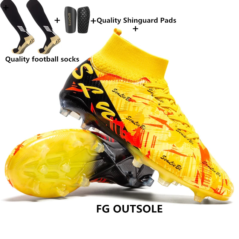 Size 34-46 Men's FG/TF Football Boots Futsal Professional Unisex Kids Soccer Training Outdoor Boys Football Sneakers