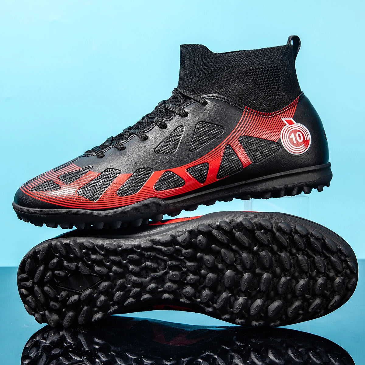 High Quality TF Football Boots for Men and Women, PU Fabric Upper, Rubber Cleats, Non-Slip Training Football Shoes