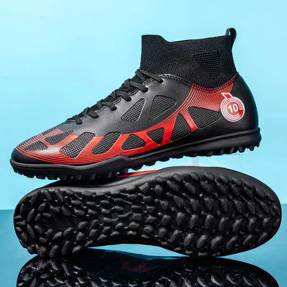 High Quality TF Football Boots for Men and Women, PU Fabric Upper, Rubber Cleats, Non-Slip Training Football Shoes