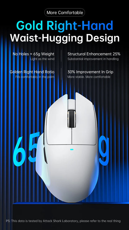 ATTACK SHARK V6 Wireless Gaming Superlight Mouse with RGB Magnetic Charging Dock, PAW3311 Sensor, Macro Gaming Mouse