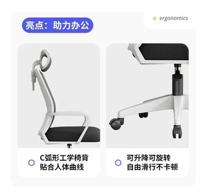 Home Office Ergonomic SeatBackrest: Liftable, Swivel, Waist Rest, Headrest, Gaming Chair