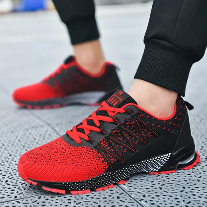 2025 Thick-Soled Sports Shoes Youth Mesh Breathable Running Shoes Trendy Spring Summer Korean Large Black and White Shoes Walk