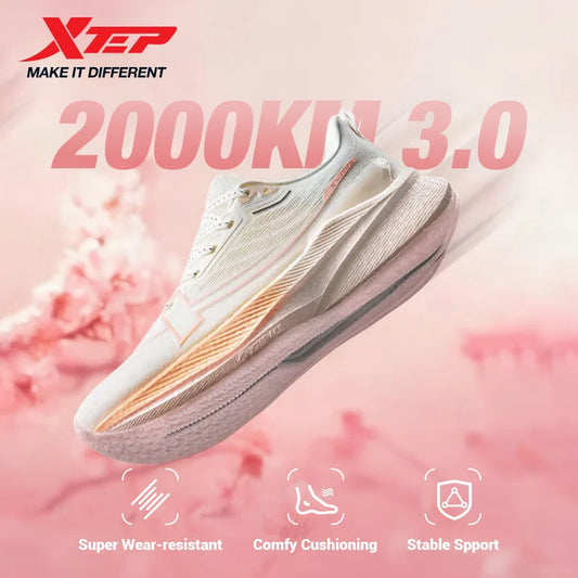 Xtep 2000km 3.0 Running Shoes For Women 2025 Spring Sneakers Cushioning Training Jogging Wear-Resistant Lightweight 875118110034