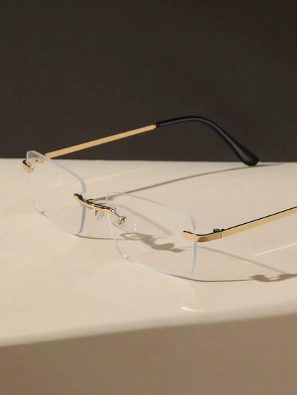 1/2PCS Unisex Metal Square Frame Fashio Rimless Sunglasses For Outdoor Beach Party