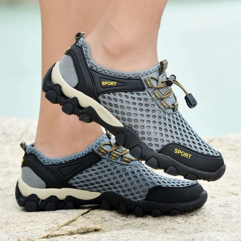 Summer Fashion Breathable Water Wading Men's Shoes, Sports and Leisure Running Trend Flat-Bottomed Mountaineering Sports Shoes