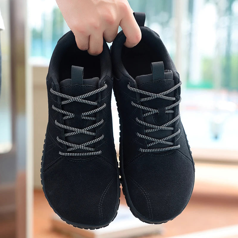 Suede Leather Shoes PU Fabric Wide Toe Shoe Anti-slip Hiking Shoe Workwear Men's Sports Shoes Women's Outdoor Walking Shoes