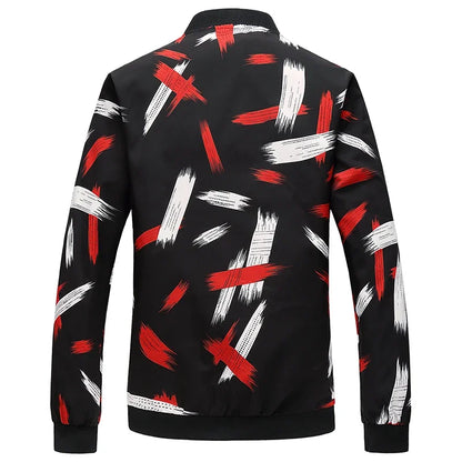 Spring and Autumn Men's Flower Jacket, Large Size Urban Casual Jacket, Multicolor Available