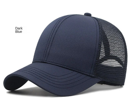Unisex Quick Dry Big Head Mesh Baseball Cap Adjustable plus Size Summer Snapback Hat Comfortable Breathable 56-65cm