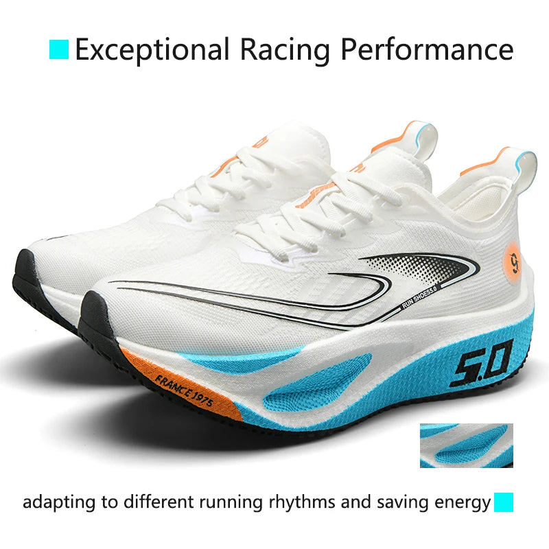 Unisex 2025 Full Carbon Plate Running Shoes, Professional Marathon Racing Lightweight Bounce Cushion Breathable Sports Sneakers