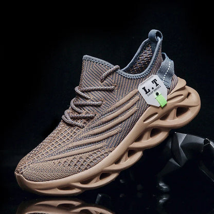 YRZL Men Sports Running Black Jogging Shoes Casual Sneakers Outdoor Breathable Mesh Women Light Shock-Absorption Black Tennis