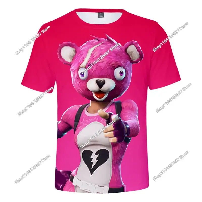 T-shirt 3D natalizia Fortnite, maglietta Battle Royale streetwear per bambini, Victory Game, uomo e donna, T-shirt Harajuku per adolescenti