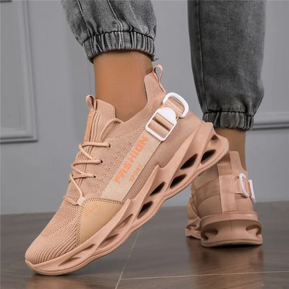 Zapatillas deportivas casual moradas de moda en oferta para mujer y hombre, calzado running con suela tipo blade, talla grande 48, ligeras y transpirables, zapatillas deportivas de malla para hombre