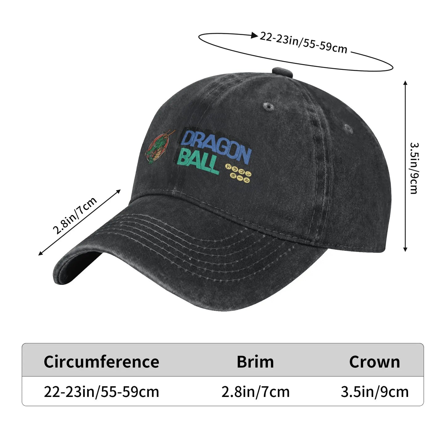 Dragon Ball Shenron Logo Baseball Caps Unisex Distressed Denim Snapback Cap Goku Kakarot Manga Outdoor Adjustable Fit Caps Hat