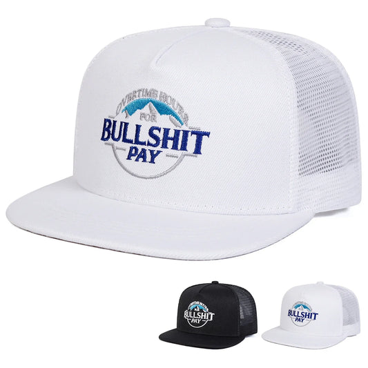 Unisex BULLSHIT PAY Embroidery Hip-hop Net Hats Spring Summer Outdoor Adjustable Sports Casual Baseball Caps Sunscreen Hat Cap