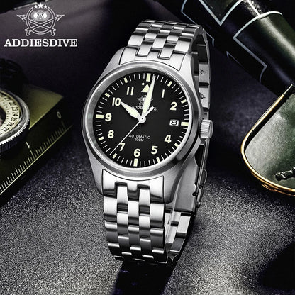 ADDIESDIVE Watch For Men MY-H2 Stainless Steel Classics Mechanical Watches NH35 200m Diving Luminous Analog Watch Reloj Hombre