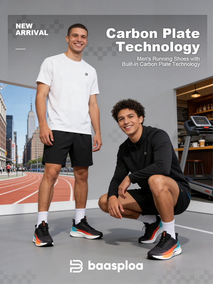 Baasploa Running Shoes Men Carbon Plate Professional Cushioning Anti-Slip Sneaker Female Casual Breathable Jogging Sports Shoes