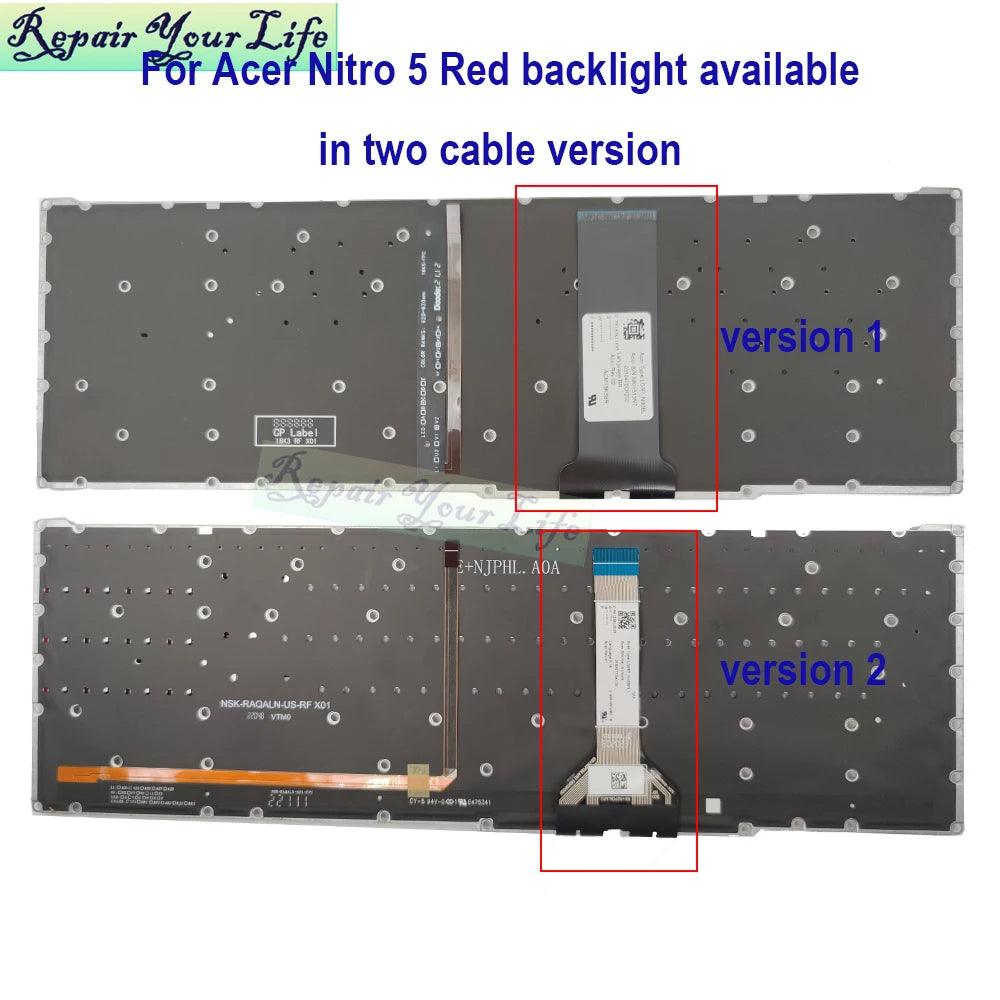 PT-BR Brasil US RU Tastatur mit Hintergrundbeleuchtung für Acer Nitro 5 AN515-54 AN515-43 AN517-52 AN517-51 AN517-54 AN715-51 Spanien LA IT TR GR FR