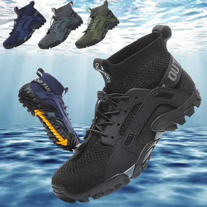 Size 39-47 Men's Aqua Shoes Anti-Slip Male Sneakers Mountain Hiking Shoes Quick-Drying Water Shoes Soft Casual Sneakers 2024