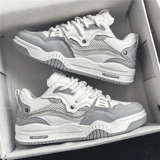 New Mesh Men's Casual Sneakers Comfortable Male Running Shoes for Men Lace-up Platform Skateboard Shoes Student Sports Sneakers
