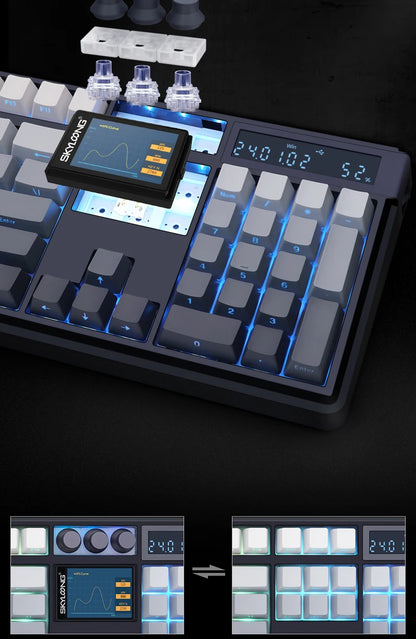 Tastiera meccanica wireless SKYLOONG GK104 Pro 100% personalizzata, switch low-noise hot-swap per PC gamer e accessori da ufficio
